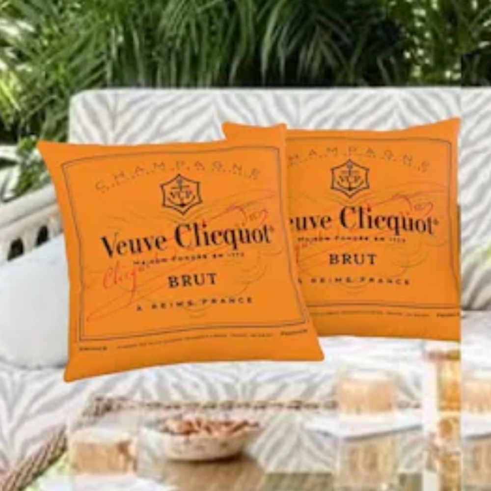 Veuve Clicquot Throw Pillows Set of 2